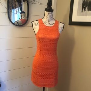 Bar III Lace Overlay Dress inTangerine - Sz S